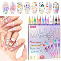 12-Piece Waterproof Nail Art Pens Set - Professional DIY Manicure Markers