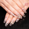 Marsvera - Elegant Silver Accents Sparkling Rhinestone Luxury Press On Nails