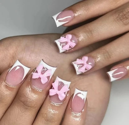 Marsvera - Autumn Aesthetic Brown Plaid Mid-Almond Press-On Nails