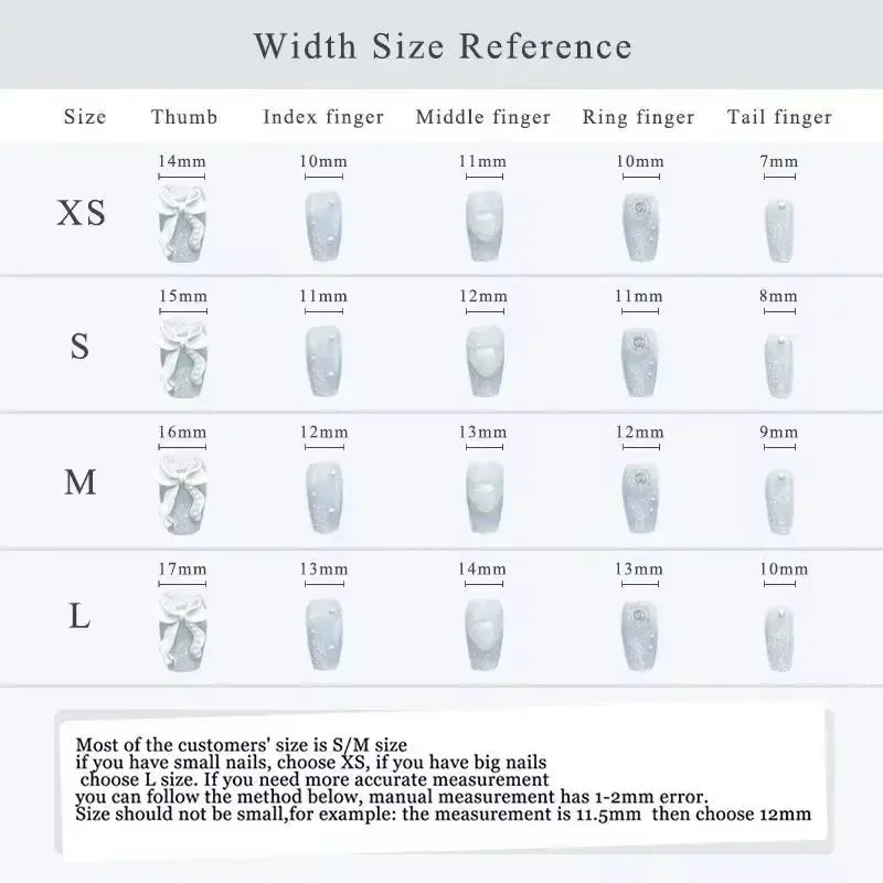 Marsvera - Sweet Cherry & Bow Handmade French Almond Press-On Nails