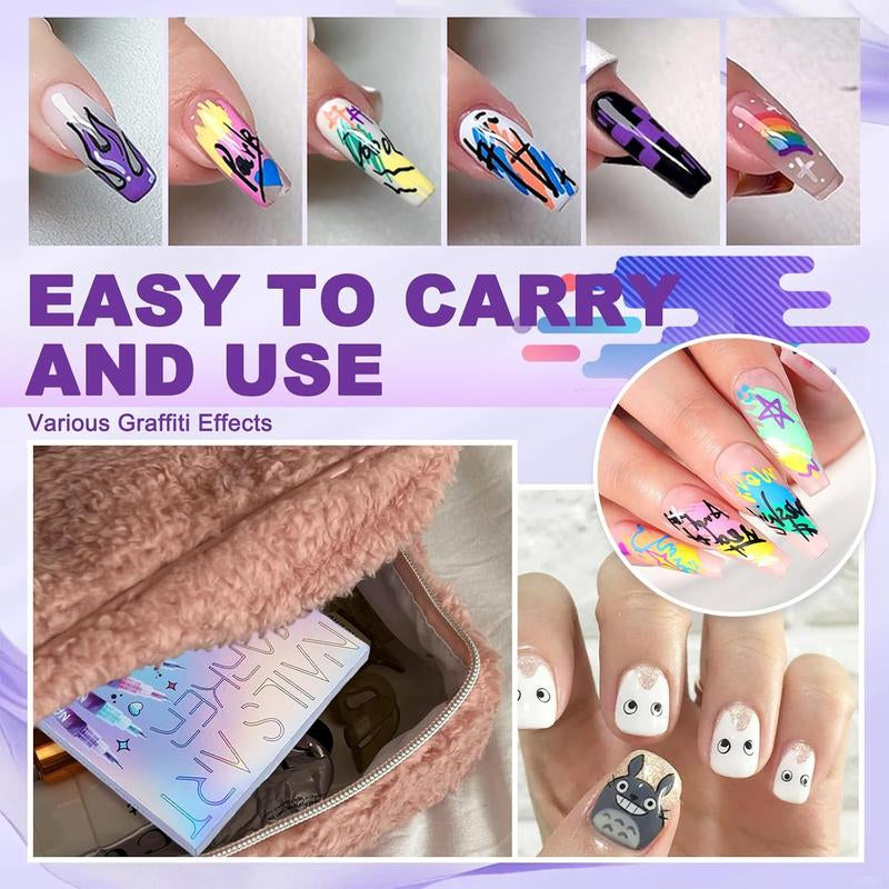 12-Piece Waterproof Nail Art Pens Set - Professional DIY Manicure Markers